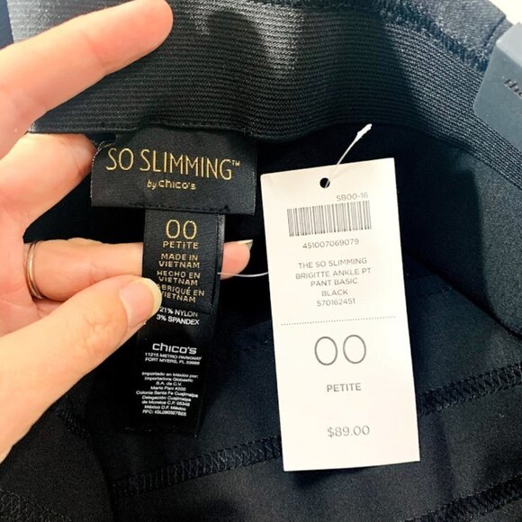 NWT Chico's So Slimming PAnt Bridgette Ankle Elastic Waist Pull On Ponte  XSP - Picture 8 of 9